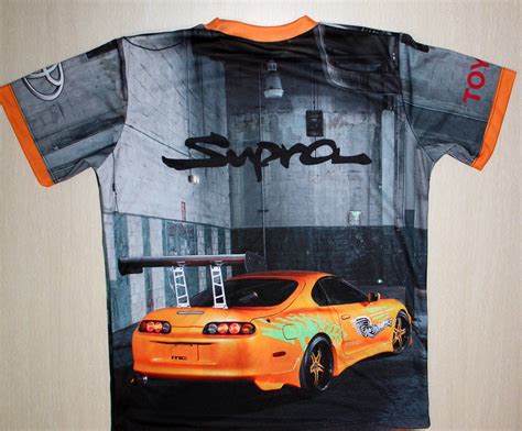 toyota supra t shirt with logo and all over printed