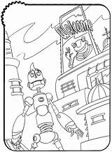 Robots Coloring Kids Pages Simple sketch template