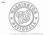 Washington Nationals Logo Draw Step Drawing Tutorials Mlb sketch template