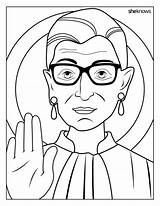 Ruth Bader Ginsburg Coloring Book Rbg Sheknows Printable Pages Color sketch template