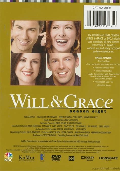 will and grace season eight dvd 2005 dvd empire