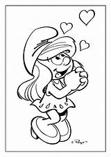 Coloring Smurfs Pages Smurfette Smurf Sheet Website Valentine sketch template