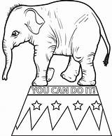 Elephant Circus Coloring Printable sketch template