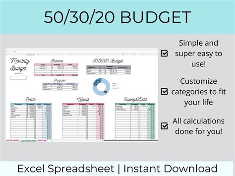 budget excel budget template    rule etsy