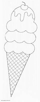 Coloring Ice Cream Pages Cone Cherry Printable Food Kids sketch template