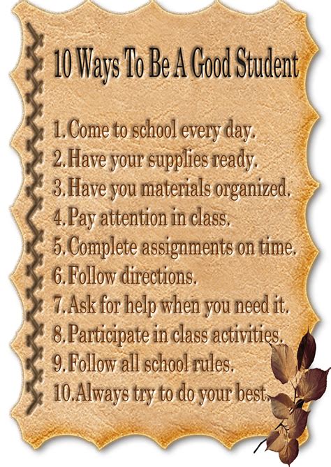 ways    good student classroom poster
