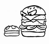 Coloring Burger Pages Small Big Food Junk Kids Color Getcolorings Getdrawings Burgers sketch template