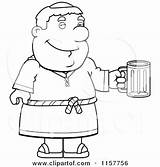Beer Coloring Pages Friar Holding Man Cartoon Mug Clipart Cory Thoman Outlined Vector Getcolorings Getdrawings sketch template