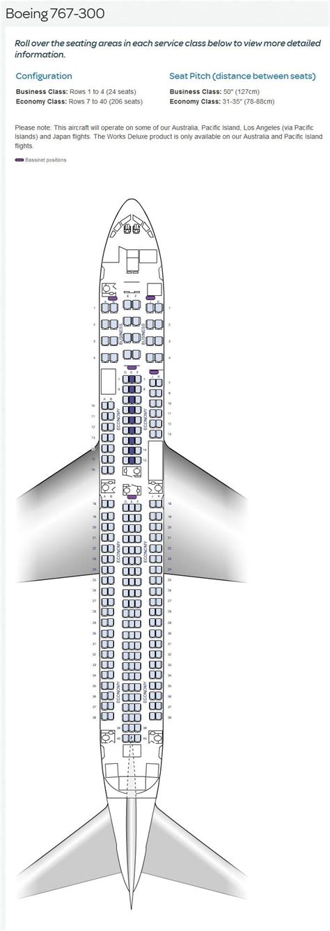 Air New Zealand Airlines Boeing 767 300 Aircraft Seating Chart