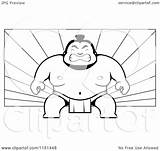 Sumo Wrestler Tough Outlined Cory sketch template