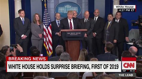 live president trump makes first briefing room appearance
