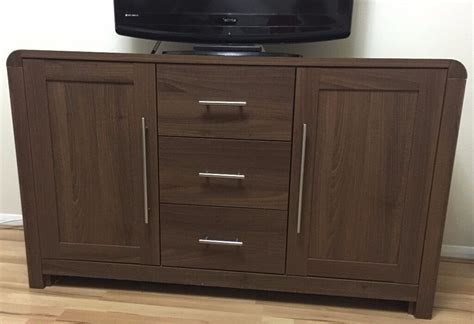 cabinet  drawer sideboard  tv stand  walnut colour  argos