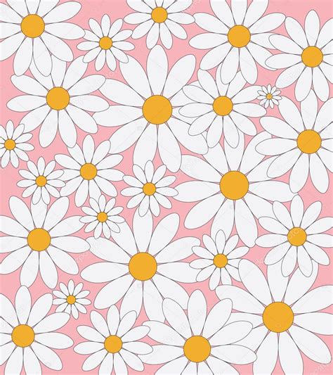 daisy pattern   pink background stock vector  urospoteko