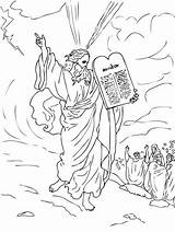 Moses Commandments Exodus Sinai Bible sketch template