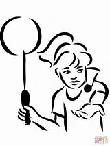 Badminton Serve Coloring Online sketch template