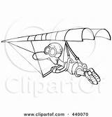 Hang Gliding Outline Cartoon Man Clipart Illustration Poster Print Amazed Hangglider Toonaday Eps Printable Digital Available sketch template