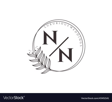 nn initials letter wedding monogram logos vector image
