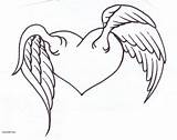 Stencil Tattoo Designs Angel Heart Wing Stencils Wings Drawing Tattoos Simple Beginners Hearts Broken Clipart Them Know Cliparts Getdrawings Key sketch template
