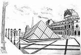 Louvre Pyramid sketch template