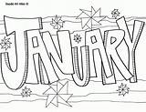 Coloring Pages Months Year January Popular sketch template
