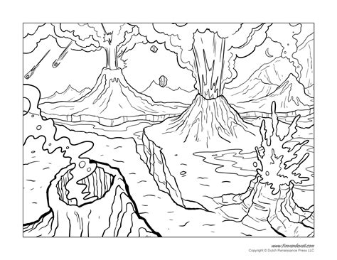 volcano coloring pages tims printables