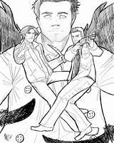 Coloring Pages Supernatural Color Sam Printable Book Castiel Spn Dean Sketch Print Colouring Books Adult Team Will Kids Fan Getcolorings sketch template
