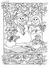 Hidden Printable Christmas Winter Pages Objects Coloring Printables Printablee Object Puzzles Via sketch template