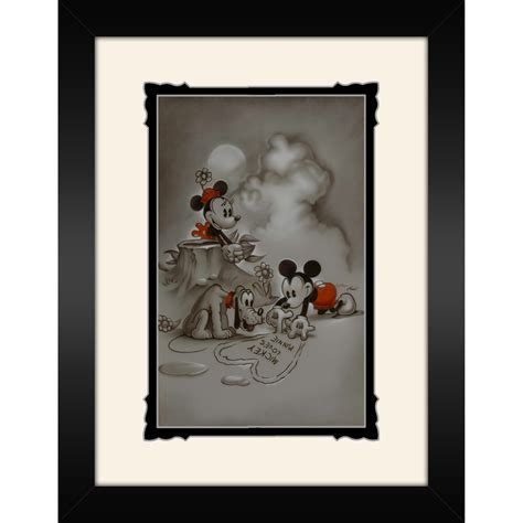 Mickey And Minnie Mouse Mickey Loves Minnie Framed Deluxe Print By