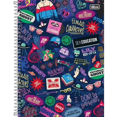 caderno espiral capa dura universitário 1 matéria sex education 80
