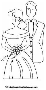 Groom Bride Coloring Wedding Printable Couple Kleurplaat Bruidspaar Link Print Size Click sketch template