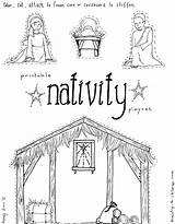 Nativity Coloring Printable Pages Scene Christmas Manger Story Jesus Simple Preschool Stable Drawing Children Kids Craft Clipart Crafts Playset Colouring sketch template