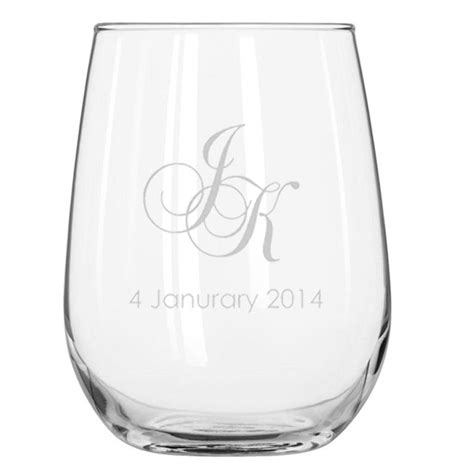 engraved libbey stemless wine glasses 503ml engrave works