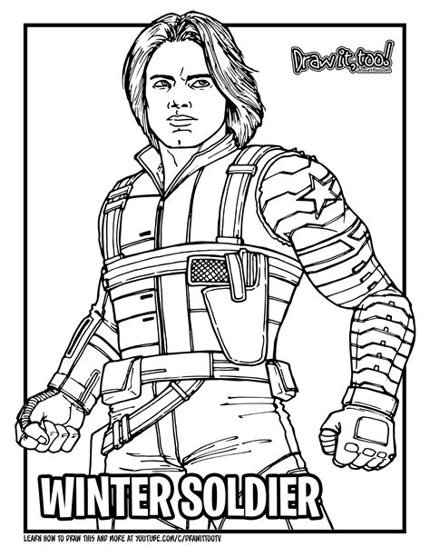 bucky winter soldier coloring pages coloring pages