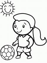 Coloring Sunny Girl Soccer Playing Pages Little Clipart Drawing Ball Cute Clip Girls Cliparts Cartoon Player Easy Kids Weather Goalie sketch template