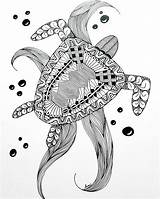 Etsy Zentangle Turtle Print sketch template