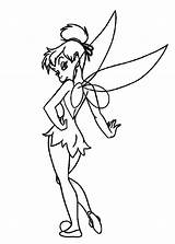 Pixie Tinkerbell Lovely Coloring Netart sketch template