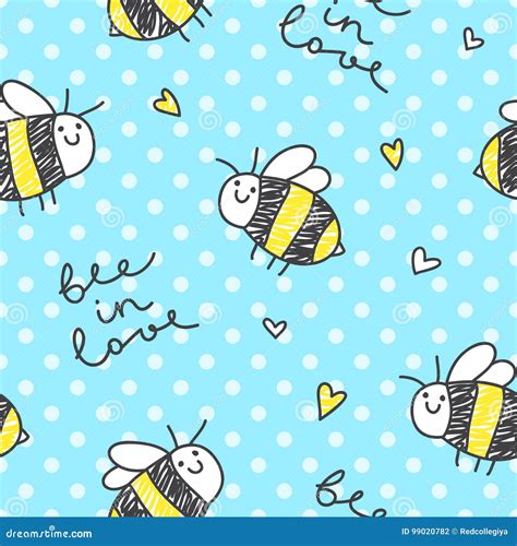 cute bees pattern stock vector illustration  fashion