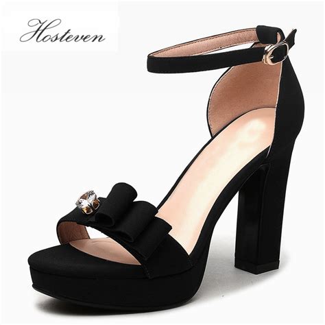 hosteven hot sale new brand sexy fashion thick high heels 10cm round
