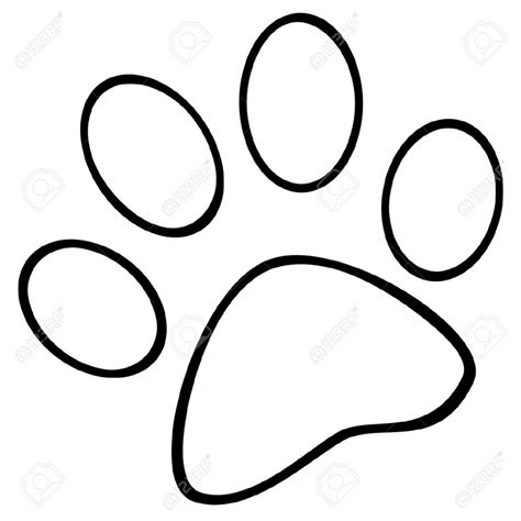 paw print coloring page clipart