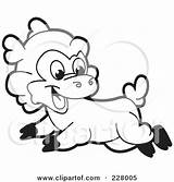 Running Lamb Clipart Outline Coloring Illustration Royalty Perera Lal Rf sketch template