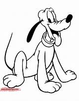 Pluto Coloring Pages Disney Printable Sitting Book Funstuff Disneyclips sketch template