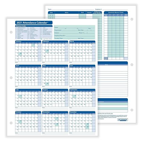 printable attendance calendar  printable calendar