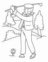 Golf Coloring Pages Playing Kids Printable Color Getcolorings Print sketch template