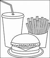 Mcdonalds Kawaii Fries Getcolorings Hamburger Px sketch template