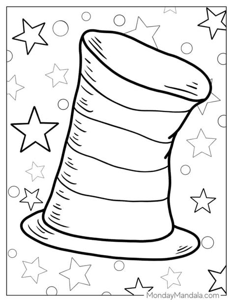 cat   hat coloring pages  printable