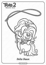 Trolls Coloring Pages Printable Delta Dawn Poppy Fall sketch template