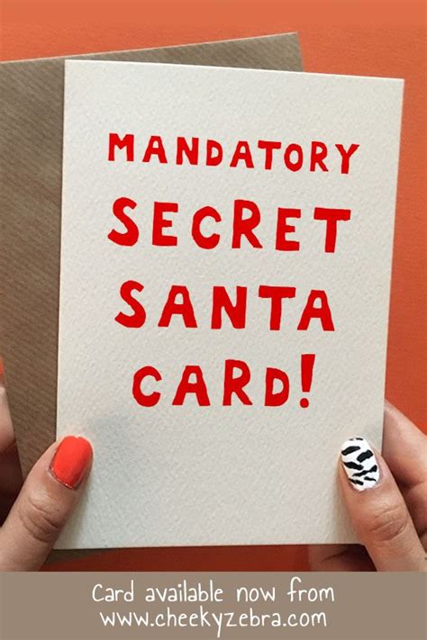 secret santa santa card secret santa print christmas card