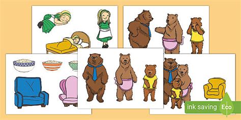 goldilocks    bears story cut outs  twinkl