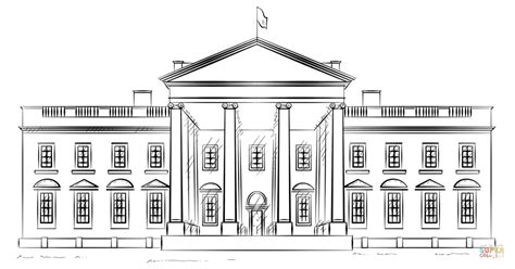 white house coloring page  printable coloring pages
