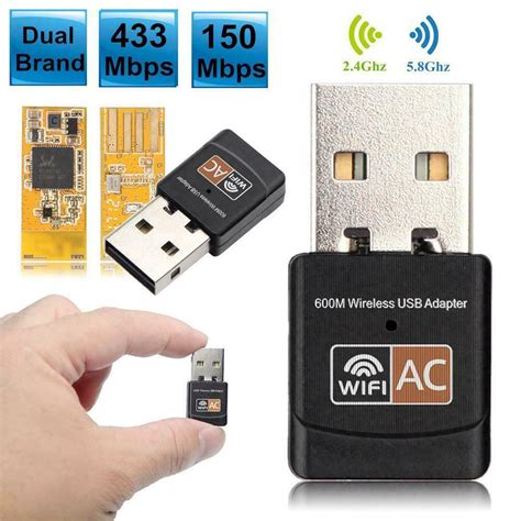 mbps wlan adapter stick dual band ghz ghz wifi dongle usb wireless black shopee